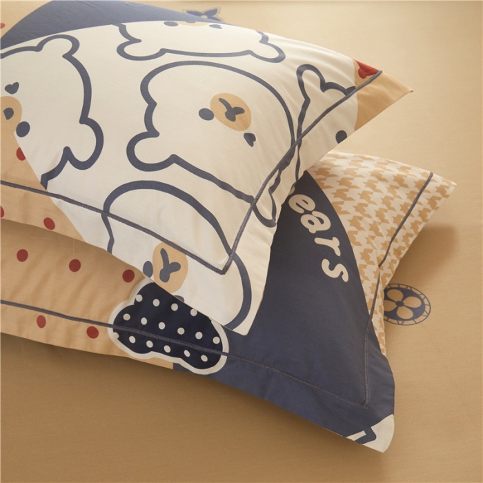 91家纺网 家纺一手货源 找家纺 沐白家居 2023全棉13376全棉印花四件套 熊可心