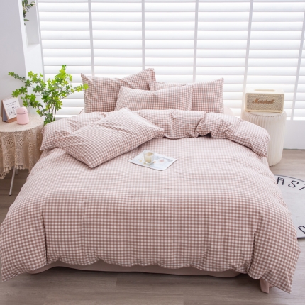 91家纺网 家纺一手货源 找家纺 （总）千姿梦 全棉色织水洗无印学生三件套纯棉单品床单被套床笠良品四件套