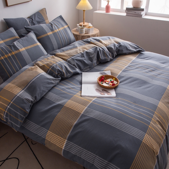 91家纺网 家纺一手货源 找家纺 （总）千姿梦 全棉色织水洗无印学生三件套纯棉单品床单被套床笠良品四件套