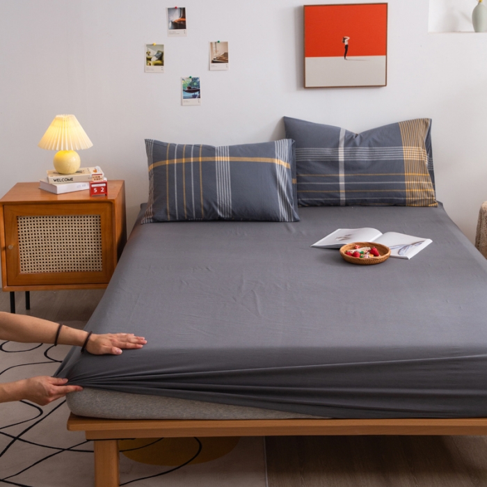 91家纺网 家纺一手货源 找家纺 （总）千姿梦 全棉色织水洗无印学生三件套纯棉单品床单被套床笠良品四件套