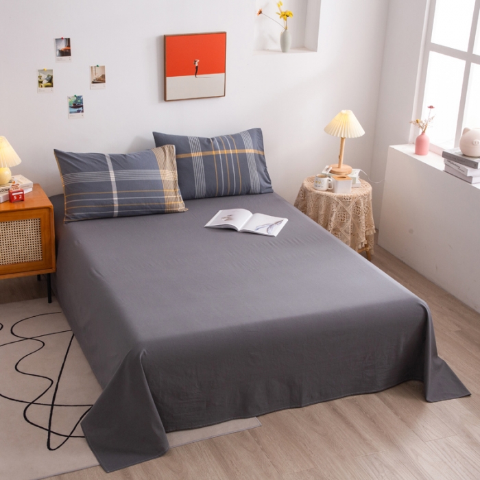 91家纺网 家纺一手货源 找家纺 （总）千姿梦 全棉色织水洗无印学生三件套纯棉单品床单被套床笠良品四件套