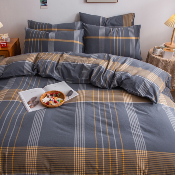 91家纺网 家纺一手货源 找家纺 （总）千姿梦 全棉色织水洗无印学生三件套纯棉单品床单被套床笠良品四件套