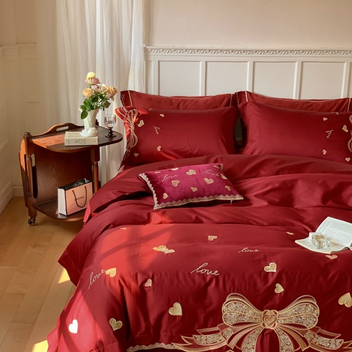 91家纺网 家纺一手货源 找家纺 （总）优然居 2023新款100支长绒棉贡缎刺绣系列-蝶影