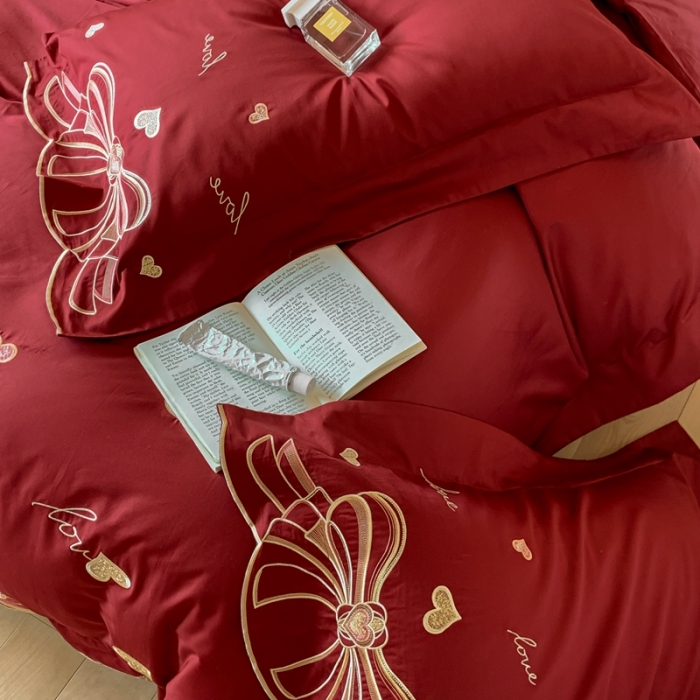 91家纺网 家纺一手货源 找家纺 （总）优然居 2023新款100支长绒棉贡缎刺绣系列-蝶影