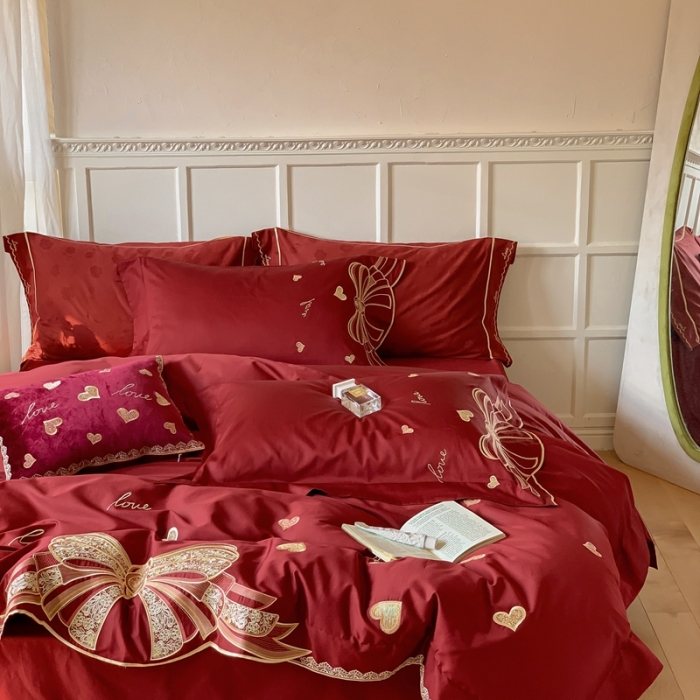 91家纺网 家纺一手货源 找家纺 （总）优然居 2023新款100支长绒棉贡缎刺绣系列-蝶影