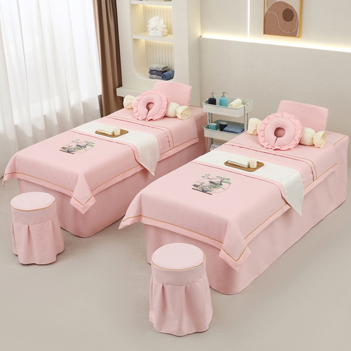 91家纺网 家纺一手货源 找家纺 莉人坊 2023新款棉麻佳颜小鹿 床罩 佳颜小鹿 粉色