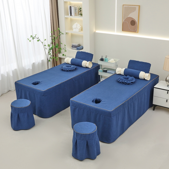 91家纺网 家纺一手货源 找家纺 莉人坊 2023新款棉麻佳颜小鹿 床罩 佳颜小鹿 海蓝