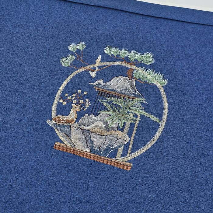 91家纺网 家纺一手货源 找家纺 莉人坊 2023新款棉麻佳颜小鹿 床罩 佳颜小鹿 海蓝