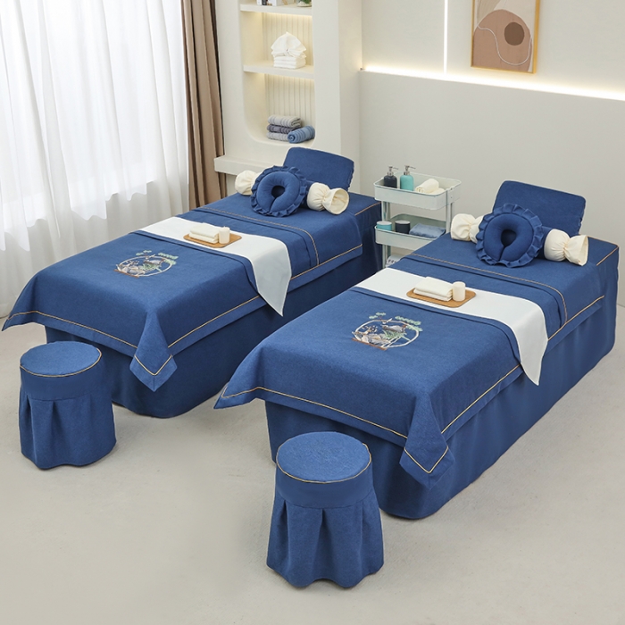 91家纺网 家纺一手货源 找家纺 莉人坊 2023新款棉麻佳颜小鹿 床罩 佳颜小鹿 海蓝