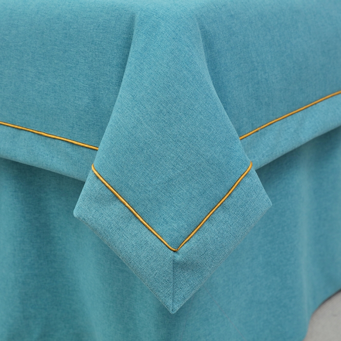 91家纺网 家纺一手货源 找家纺 莉人坊 2023新款棉麻佳颜小鹿 床罩 佳颜小鹿 湖蓝