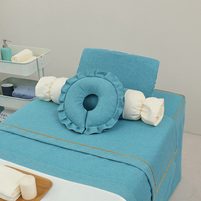 91家纺网 家纺一手货源 找家纺 莉人坊 2023新款棉麻佳颜小鹿 床罩 佳颜小鹿 湖蓝