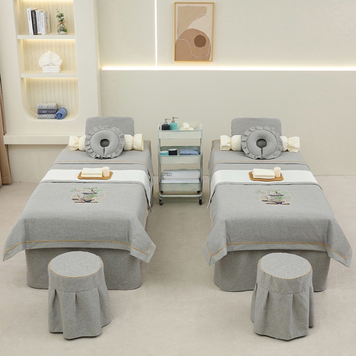 91家纺网 家纺一手货源 找家纺 莉人坊 2023新款棉麻佳颜小鹿 床罩 佳颜小鹿 灰色