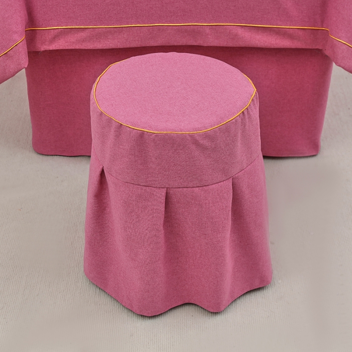 91家纺网 家纺一手货源 找家纺 莉人坊 2023新款棉麻佳颜小鹿 床罩 佳颜小鹿 酒红