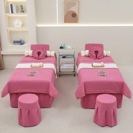 莉人坊 2023新款棉麻佳颜小鹿 床罩 佳颜小鹿 酒红