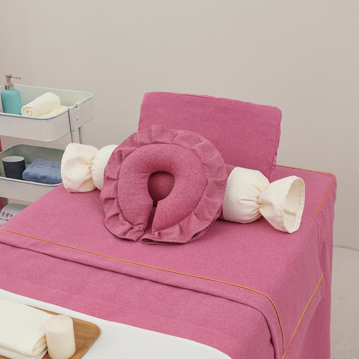 91家纺网 家纺一手货源 找家纺 莉人坊 2023新款棉麻佳颜小鹿 床罩 佳颜小鹿 酒红