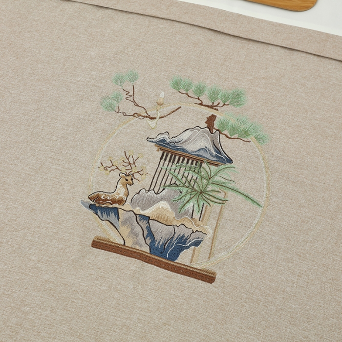 91家纺网 家纺一手货源 找家纺 莉人坊 2023新款棉麻佳颜小鹿 床罩 佳颜小鹿 驼色