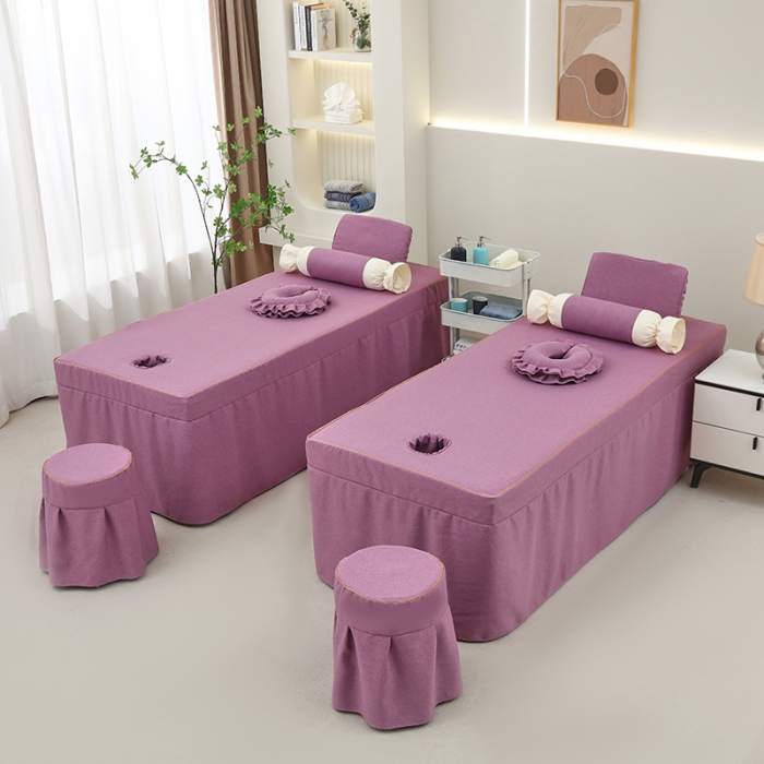 91家纺网 家纺一手货源 找家纺 莉人坊 2023新款棉麻佳颜小鹿 床罩 佳颜小鹿 紫色