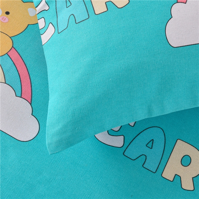 91家纺网 家纺一手货源 找家纺 韩后2025新款粗布印花床单枕套三件套动物派对