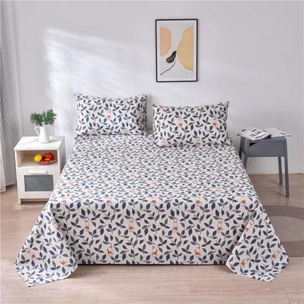 91家纺网 家纺一手货源 找家纺 韩后2025新款粗布印花床单枕套三件套花间小兔-红