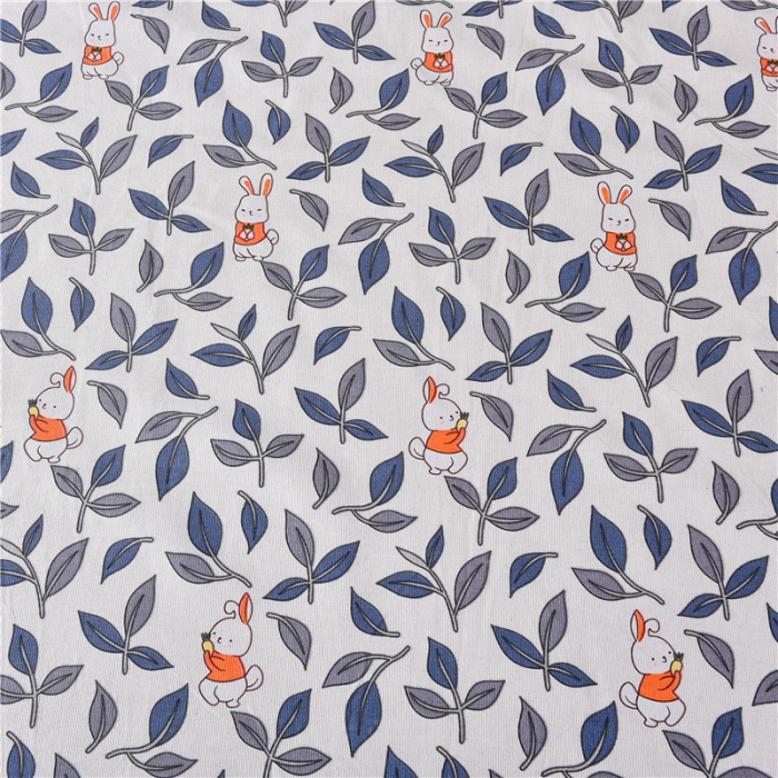 91家纺网 家纺一手货源 找家纺 韩后2025新款粗布印花床单枕套三件套花间小兔-红