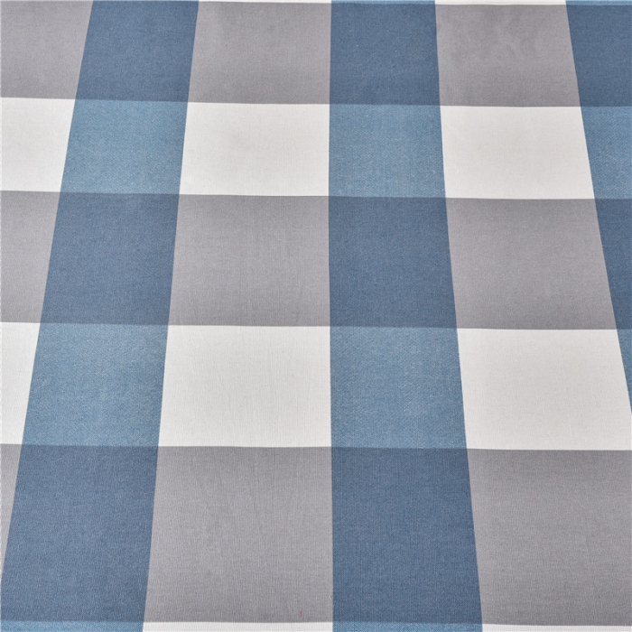 91家纺网 家纺一手货源 找家纺 韩后2025新款粗布印花床单枕套三件套蓝大格