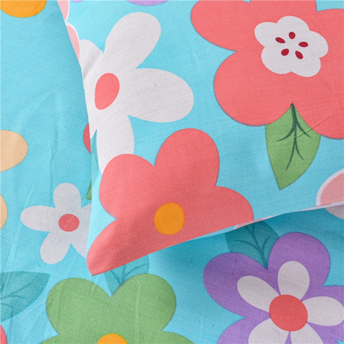 91家纺网 家纺一手货源 找家纺 韩后2025新款粗布印花床单枕套三件套漫步花间