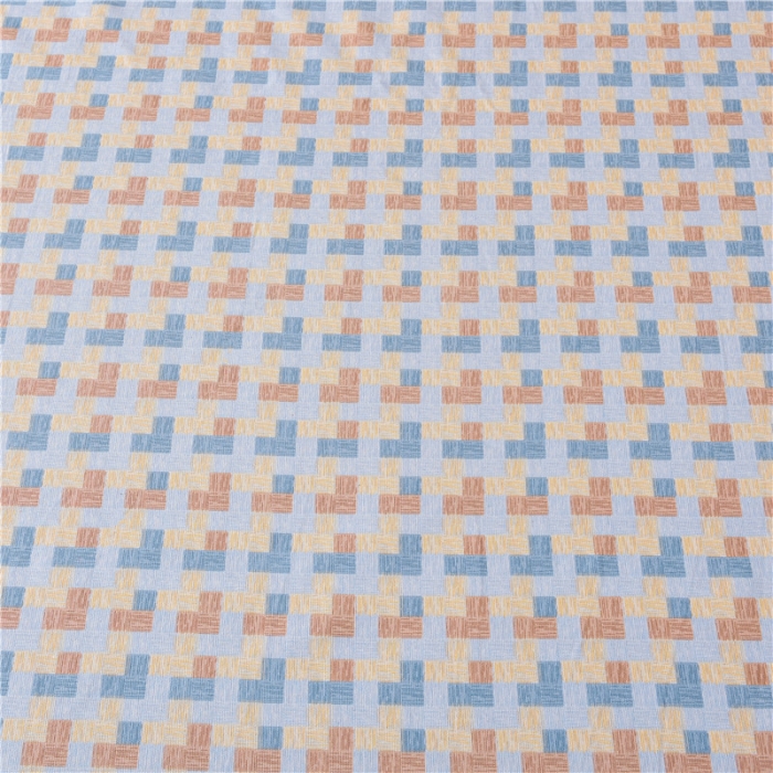 91家纺网 家纺一手货源 找家纺 韩后2025新款粗布印花床单枕套三件套千鸟格