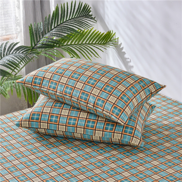 91家纺网 家纺一手货源 找家纺 韩后2025新款粗布印花床单枕套三件套田园格调