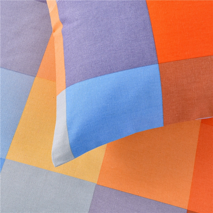 91家纺网 家纺一手货源 找家纺 韩后2025新款粗布印花床单枕套三件套五彩斑斓