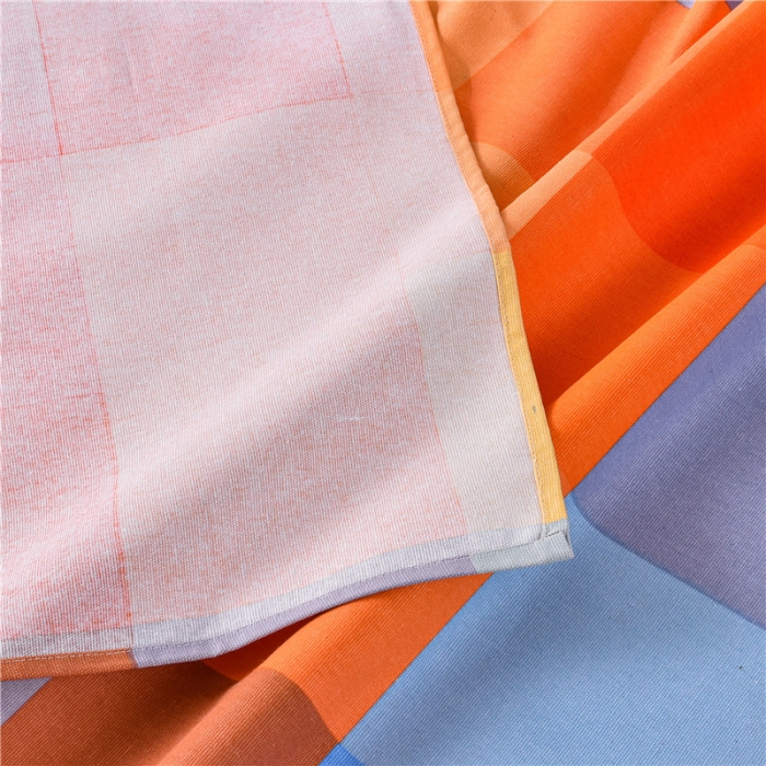 91家纺网 家纺一手货源 找家纺 韩后2025新款粗布印花床单枕套三件套五彩斑斓