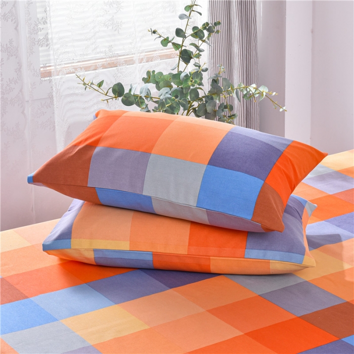 91家纺网 家纺一手货源 找家纺 韩后2025新款粗布印花床单枕套三件套五彩斑斓
