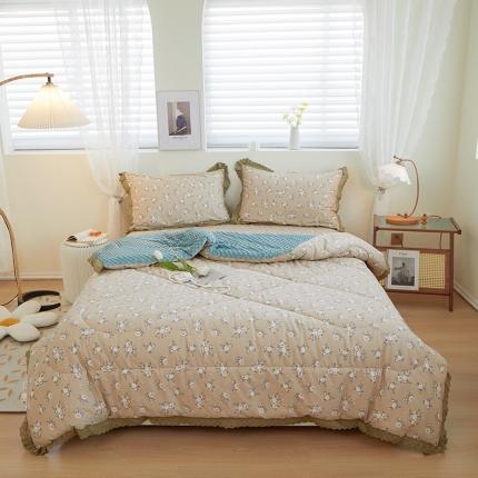 一米阳光 2023新款纯棉蕾丝豆豆被被子被芯 东篱