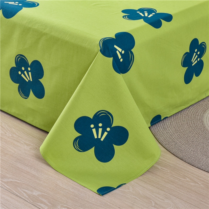 91家纺网 家纺一手货源 找家纺 韩后2025新款粗布印花床单枕套三件套幸运花朵