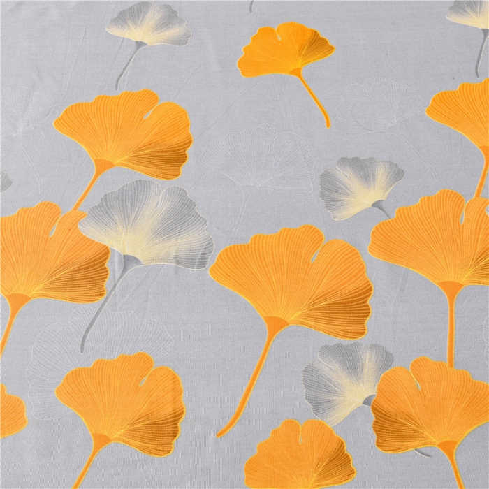 91家纺网 家纺一手货源 找家纺 韩后2025新款粗布印花床单枕套三件套银杏叶