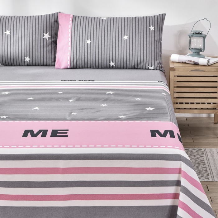 91家纺网 家纺一手货源 找家纺 韩后2025新款粗布印花床单枕套三件套ME