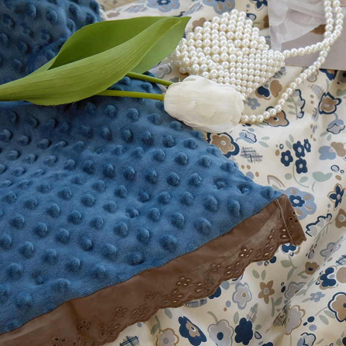 91家纺网 家纺一手货源 找家纺 一米阳光 2023新款纯棉蕾丝豆豆被被子被芯 兰溪园