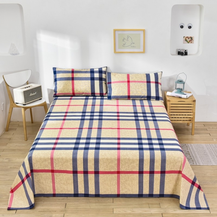 91家纺网 家纺一手货源 找家纺 韩后2025新款粗布印花床单枕套三件套巴宝瑞