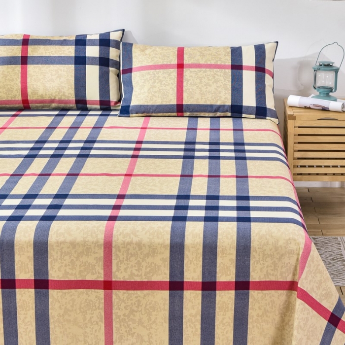 91家纺网 家纺一手货源 找家纺 韩后2025新款粗布印花床单枕套三件套巴宝瑞