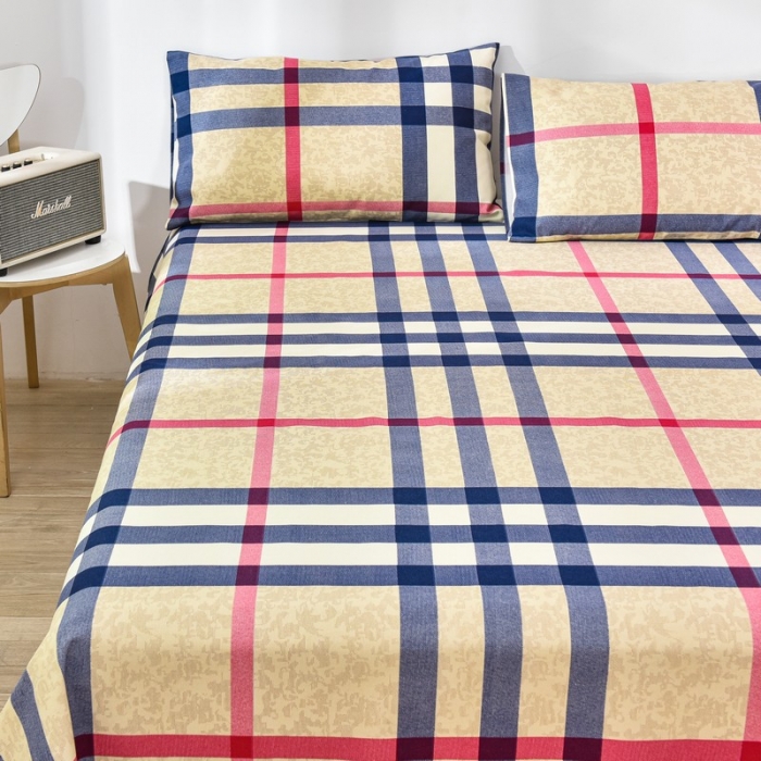 91家纺网 家纺一手货源 找家纺 韩后2025新款粗布印花床单枕套三件套巴宝瑞