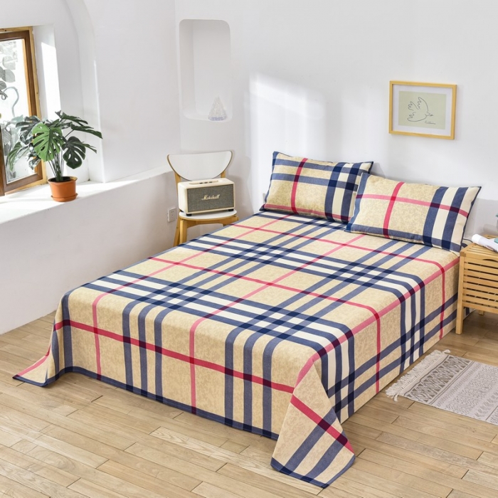 91家纺网 家纺一手货源 找家纺 韩后2025新款粗布印花床单枕套三件套巴宝瑞