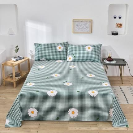 韩后2025新款粗布印花床单枕套三件套雏菊