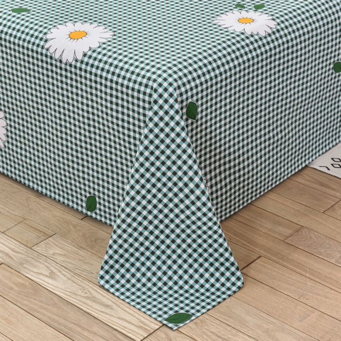 91家纺网 家纺一手货源 找家纺 韩后2025新款粗布印花床单枕套三件套雏菊