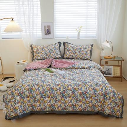 91家纺网 家纺一手货源 找家纺 一米阳光 2023新款纯棉蕾丝豆豆被被子被芯 南笙