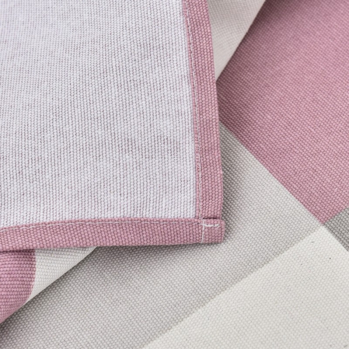 91家纺网 家纺一手货源 找家纺 韩后2025新款粗布印花床单枕套三件套格子豆沙