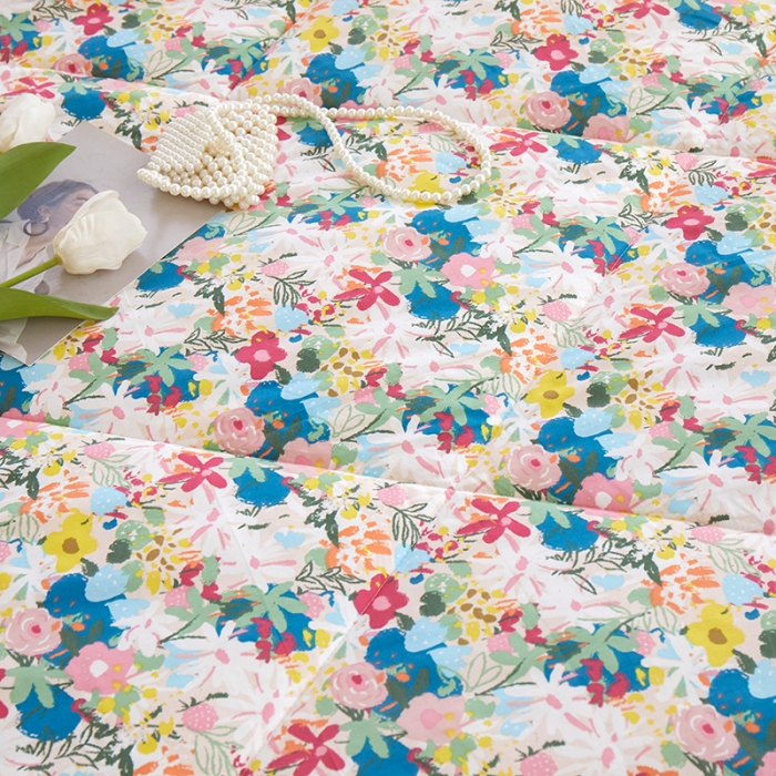 91家纺网 家纺一手货源 找家纺 一米阳光 2023新款纯棉蕾丝豆豆被被子被芯 苏蕾