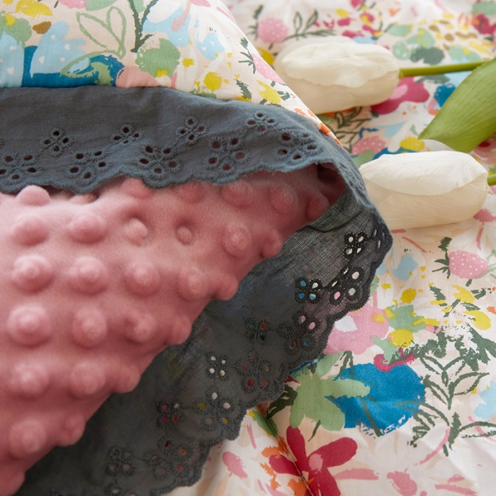 91家纺网 家纺一手货源 找家纺 一米阳光 2023新款纯棉蕾丝豆豆被被子被芯 苏蕾