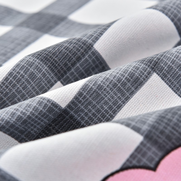 91家纺网 家纺一手货源 找家纺 韩后2025新款粗布印花床单枕套三件套花舞