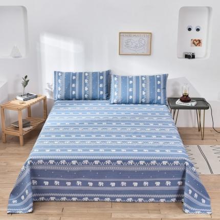 91家纺网 家纺一手货源 找家纺 韩后2025新款粗布印花床单枕套三件套泰国风情