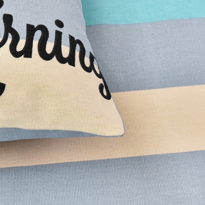 91家纺网 家纺一手货源 找家纺 韩后2025新款粗布印花床单枕套三件套早安-绿