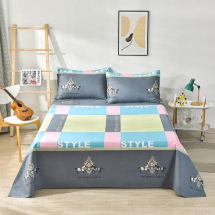 91家纺网 家纺一手货源 找家纺 韩后2025新款粗布印花床单枕套三件套罗马假日